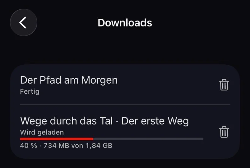Liste des téléchargements TELOS avec un exemple terminé et un en cours